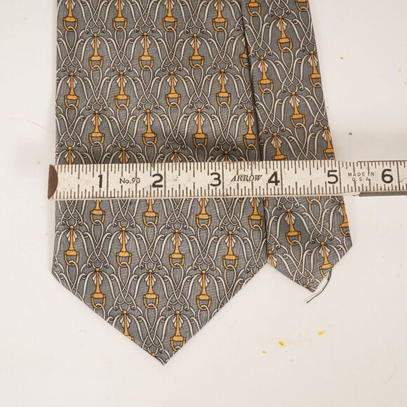 Versace Grey Classic Horsebit Reapeating Pattern Tie - Picture 6 of 6